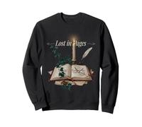 Dark Academia Lost in Pages Literary Book Lover Sweatshirt