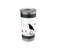 Dark Academia Raven Perched On Skull Stainless Steel Insulated Tumbler