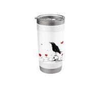 Dark Academia Raven Perched On Skull Stainless Steel Insulated Tumbler