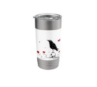 Dark Academia Raven Perched On Skull Stainless Steel Insulated Tumbler