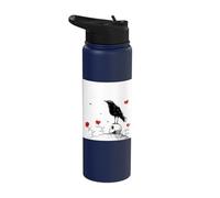 Dark Academia Raven Perched On Skull Stainless Steel Insulated Water Bottle