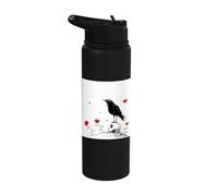 Dark Academia Raven Perched On Skull Stainless Steel Insulated Water Bottle