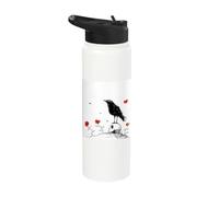Dark Academia Raven Perched On Skull Stainless Steel Insulated Water Bottle