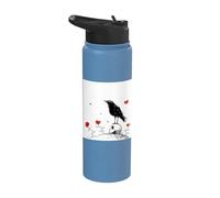 Dark Academia Raven Perched On Skull Stainless Steel Insulated Water Bottle