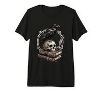 Dark Academia Raven Skull Books Premium T-Shirt