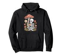 Dark academia skeleton holding a warm cup of morning tea Pullover Hoodie