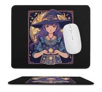 Dark Academia Tarot Card Sun Moon Crystals Witch Mouse Pad Waterproof Mouse Mat Square Mousepad Computer Mousemat for Men Women