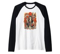 Dark Academia Witch Occult Library Skull Spellbook Raglan Baseball Tee