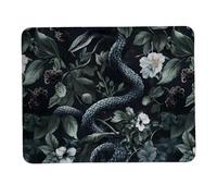 Dark Academia Witchy Snake Mouse Pad, Floral Aesthetic Design,9.4"x7.9"