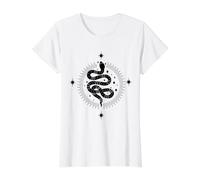 Dark Academia Witchy Snake Tarot Aesthetic Celestial Boho Value Graphic T-Shirt, Women, White, S