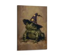 Dark Academia Witchy Wall Art Gothic Victorian Halloween Poster Vintage Ugly Spooky Toad Witch Canvas Prints for Cottagecore Bedroom Wall Decor16x24inch(40x60cm)