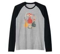 Dark Academia Woodland Hen Under A Magical Red Toadstool Raglan Baseball Tee