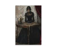 Dark Academic Style Decorative Painting Gothic Victorian Female Oil Painting Wall Decor Poster Art Print Suitable for Galleries, Living Rooms, Bedrooms, Home Decor12x18inch(30x45cm)