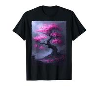Dark Aesthetic Japanese Sakura Cherry Blossom Bonsai Tree T-Shirt