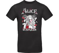 Dark Alice Hysteria Deadly Sound Madness Psycho Horror Gothic Black T-Shirt Black(XX-Large)