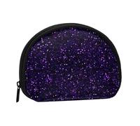 Dark Amethyst Purple Glitter, Women's Storage Bag Shell Makeup Bag Small Coin Purse Shell Change Pouch