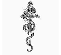 Dark And Domineering Trend Snake Wrapped Dagger Herbal Tattoo Stickers Waterproof And Durable Advanced Stickers