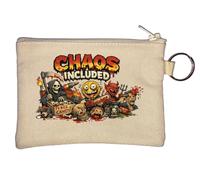 Dark and Gruesome Horror Scene Key Chain Coin Purse Beige