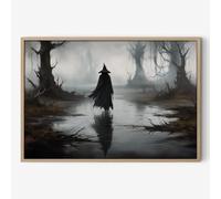 Dark and Moody Wall Art Vintage Rustic Witch Posters Dark Gothic Posters Vintage Witch Wall Art Goth Spooky Season Poster Halloween Prints for Home Decor Vintage Dark Moody Painting 16x24inch No Frame
