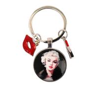 Dark and Twisty Gifts MARILYN MONROE Keyring with Pendant of Iconic Red Lips. Happy Birthday Mr. President