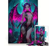 Dark Angel in Graveyard 1000 Piece Jigsaw Puzzles- Enjoyable Game Bright Color Family Enjoyable Perfect Art (50x75cm)