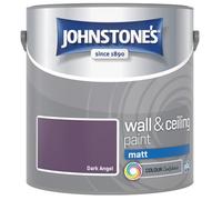 Dark Angel Johnstone’s Wall & Ceiling Matt Paint 2.5L - Smooth Matt Finish, Excellent Coverage, Quick Dry, Low Odour Interior Paint for Walls & Ceilings