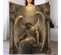 Dark Angel Lucifer Throw Blanket Gothic Sacred Art Warm Fleece Couch Throw