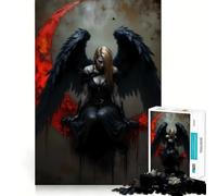 Dark Angel on Crescent Moon Jigsaw Puzzles 1000 Piece for Teenagers Logic Game Sharp Edge Hard Challenge Game Night (50x75cm)