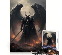 Dark Angel Warrior in Fiery Landscape 1000 Pieces Jigsaws Adults Puzzles Gifts Reason Skill Nice Thick Happy Challenge Fine Art (38x52cm)