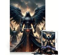 Dark Angel Warrior Sword Jigsaw Puzzle 1000 Piece for Teenagers Focus Boost Accurate Cut Family Fun Wall Display (38x52cm)