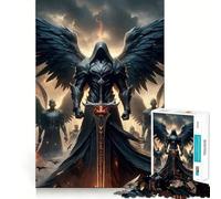Dark Angel Warrior Sword Jigsaw Puzzle 1000 Piece for Teenagers Focus Boost Accurate Cut Family Fun Wall Display (38x52cm)