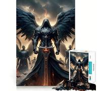 Dark Angel Warrior Sword Jigsaw Puzzle1000 Pieces Brain Think Stress Relief Play Fun Challenge Art Display (38x26cm)