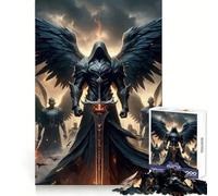 Dark Angel Warrior Sword Jigsaw Puzzles for Adults 1000 Piece Enjoyable Game Firm Joint Family Enjoyable Santa Present (50x75cm)