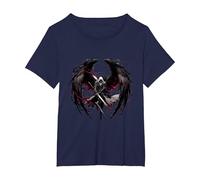 Dark Angel Warrior T-Shirt, Women's Plus, Navy Blue, 3X