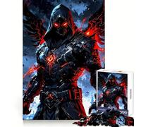 Dark Angel Warrior with Fiery Wings Jigsaw Puzzles for Adults1000 Piece Logic Build Stress Less Fun Challenge (50x75cm)