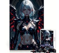 Dark Angel Warrior with Red Eyes 1000 Piece Jigsaw Puzzles for Teenagers Logic Game Accurate Edge Hard Challenge Night Play (38x26cm)