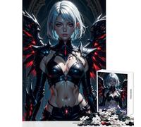 Dark Angel Warrior with Red Eyes 1000 Pieces Jigsaws Adults Puzzles Gifts Mindful Soothing Leisure Game Soothing Stress Free Play (50x75cm)