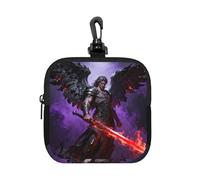 Dark Angel Wings Small Waterproof Zipper Pouch-Neoprene Storage Bag for Earbuds, Keychain Clip Case