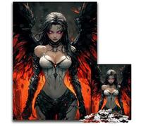 Dark Angel with Crimson Wings Jigsaw Puzzle 1000Pieces Impossible Jigsaw Puzzles for Adults Educational Toy for Teenagers Home Office Decor 1000 PCS(75x50cm)