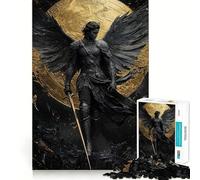 Dark Angel with Golden Sword Jigsaw Puzzle 1000 Piece for Teenagers Recall Enhancer Creative Craft Pattern Build Birthday Idea (38x26cm)