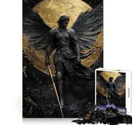 Dark Angel with Golden Sword Jigsaws 1000 Pieces for Adults Sharp Brain Perfect Connection Family Bond Art Work (38x52cm)