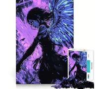 Dark Angel with Wings Jigsaw Puzzles for Adults 1000 Pieces Creative Play True Detail Real Challenge Art Decor (38x26cm)