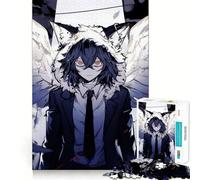 Dark Anime Character with Wings Jigsaw Puzzles for Adults 1000 Piece Mindful Game Clean Cut Happy Challenge Birthday Present (38x26cm)