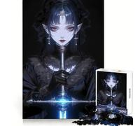 Dark Anime Girl with Sword 1000 Pieces Jigsaws Adults Puzzles Gifts Reason Skill Nice Thick Happy Challenge Fine Art (38x26cm)