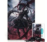 Dark Anime Girl with Wings 1000-piece Puzzle for Adults Mental Skill Bright Print Enjoyable Challenge Birthday Surprise (50x75cm)