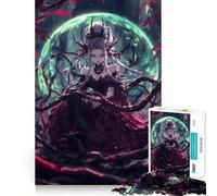 Dark Anime Queen Puzzles for Adults 1000 Pieces Decompress Game Clear Hue Playful Challenge Evening Game (38x26cm)