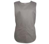 (Dark Ash, XL) Ladies Workwear Front Pocket Tabard Cleaning Bar Apron Kitchen Colour Uniform