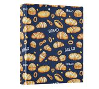 Dark Background Bread Pattern 3 Ring Binder 1.5 Inch Round Ring Binder View Binder Holds 200 Documents for Home School Office Use