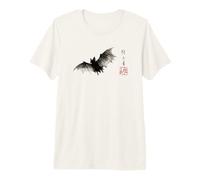 Dark Bat Japanese Ink Wash Traditional Asian Art Premium T-Shirt