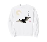 Dark Bat Japanese Ink Wash Traditional Asian Art Sweatshirt